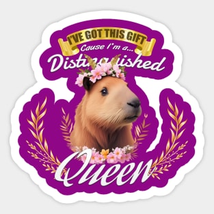 The Distinguished Capybara Queen Sticker